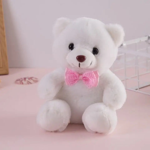 Romantic Light Up LED White Glowing Bear Glitter Teddy Plush