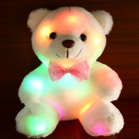 Romantic Light Up LED White Glowing Bear Glitter Teddy Plush